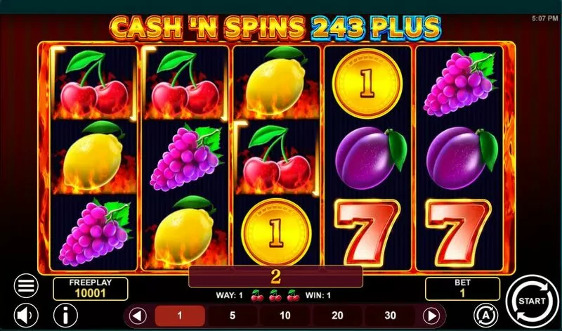 Cash'n Spins 243 Plus slots Main Screen Reels