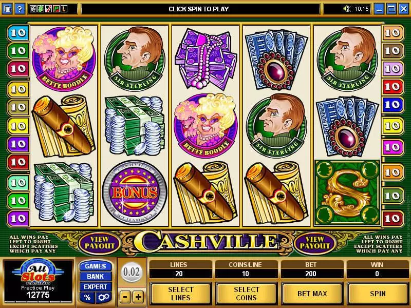 Cashville slots Main Screen Reels