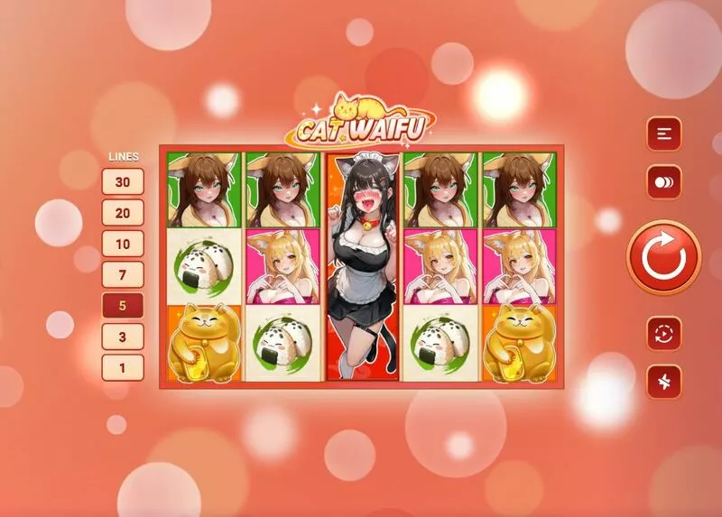 Cat Waifu slots Main Screen Reels