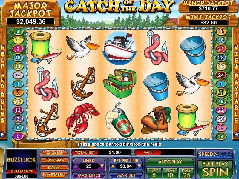 Catch Of The Day slots Main Screen Reels