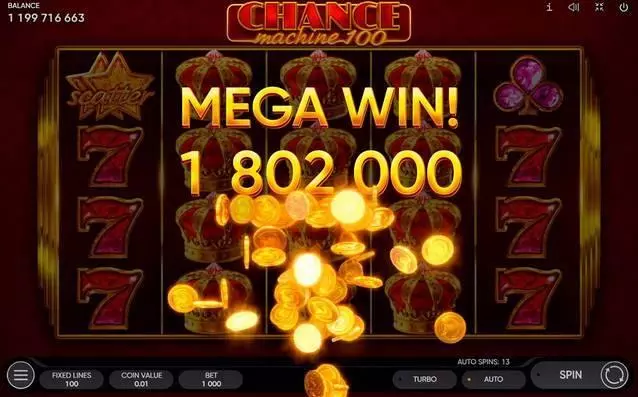 Chance Machine 100 slots Winning Screenshot