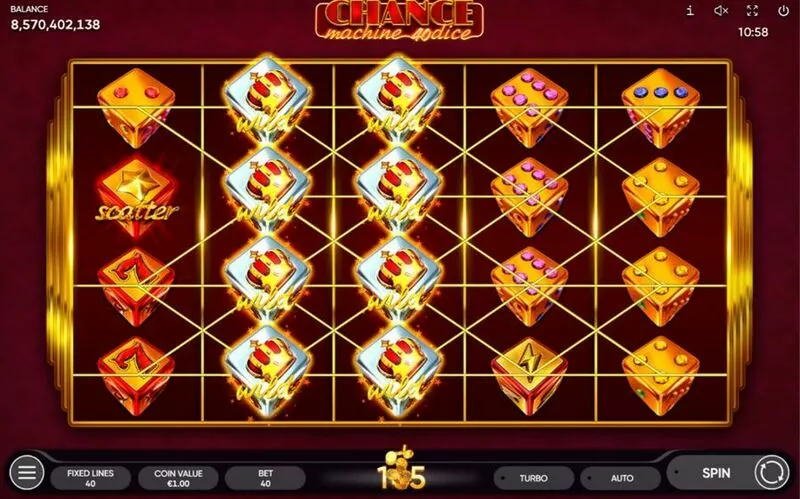 Chance Machine 40 Dice slots Main Screen Reels