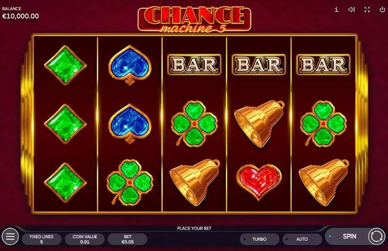 Chance Machine 5 slots Main Screen Reels