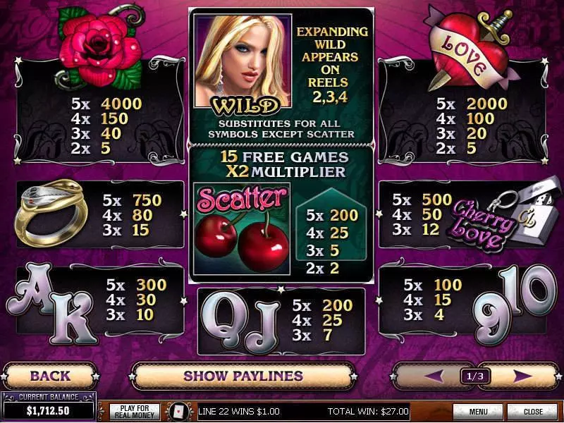 Cherry Love slots Info and Rules