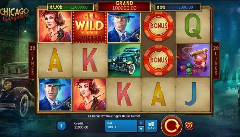 Chicago Gangsters slots Introduction Screen