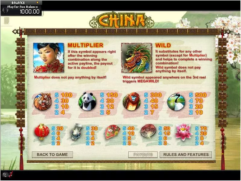 China MegaWild slots Info and Rules