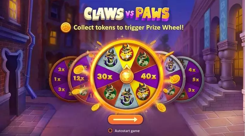 Claws vs Paws slots Wheel of prizes