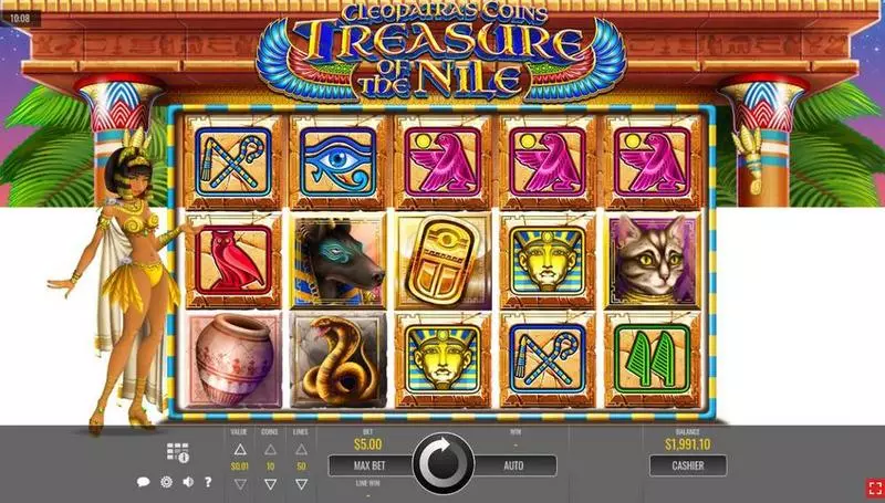 Cleopatra’s Coins: Treasure of the Nile slots Main Screen Reels