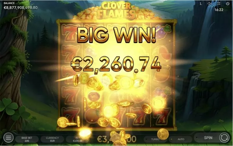Clover Flames slots Winning Screenshot