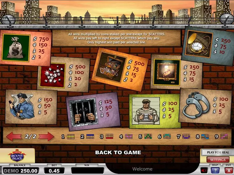 Cops n Robbers slots Info and Rules