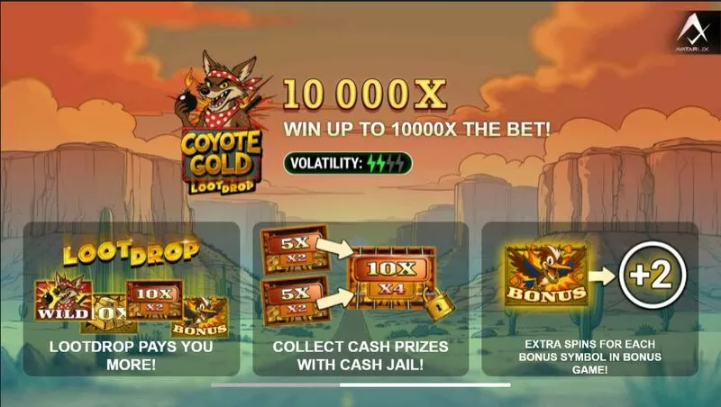 Coyote Gold slots Introduction Screen