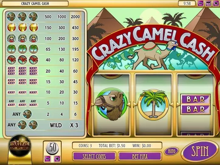 Crazy Camel Cash slots Main Screen Reels