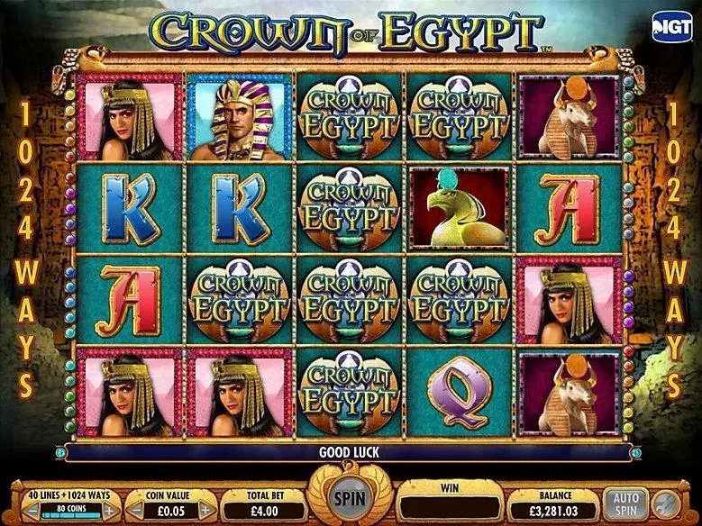 Crown of Egypt slots Introduction Screen