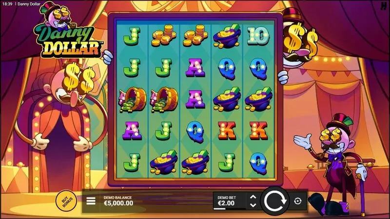 Danny Dollar slots Main Screen Reels