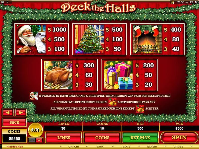 Deck the Halls slots Info and Rules