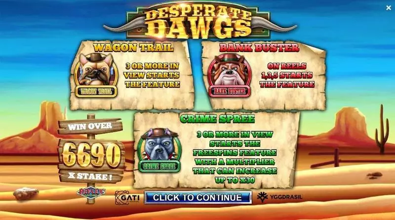 Desperate Dawgs slots Info and Rules