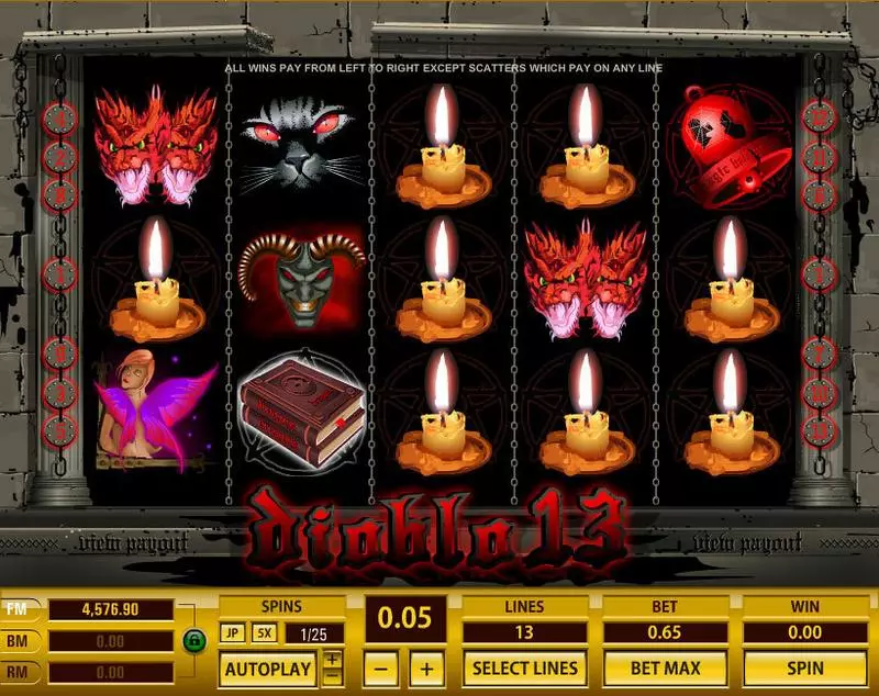 Diablo 13 slots Main Screen Reels