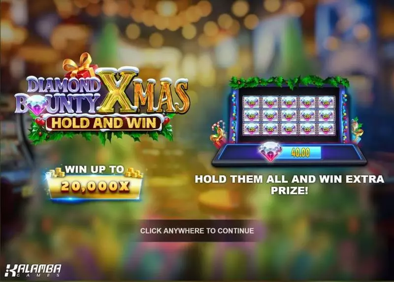 Diamond Bounty Xmas Hold and Win! slots Introduction Screen