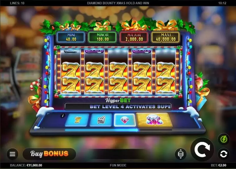 Diamond Bounty Xmas Hold and Win! slots Main Screen Reels