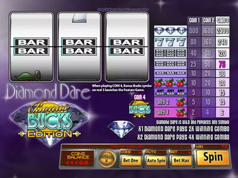Diamond Dare Bucks Edition slots Main Screen Reels