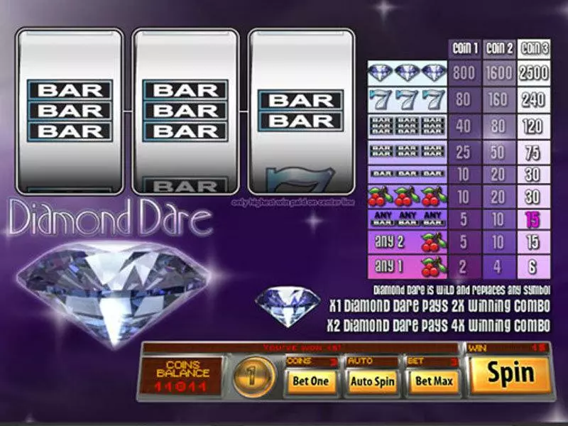 Diamond Dare slots Main Screen Reels