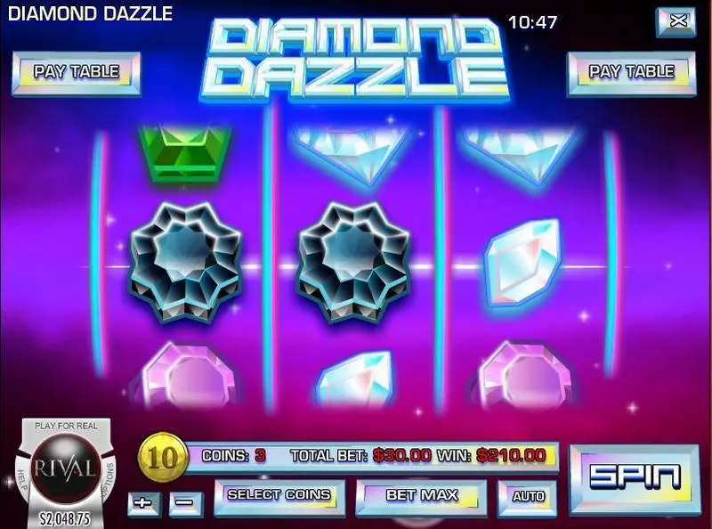 Diamond Dazzle slots Main Screen Reels