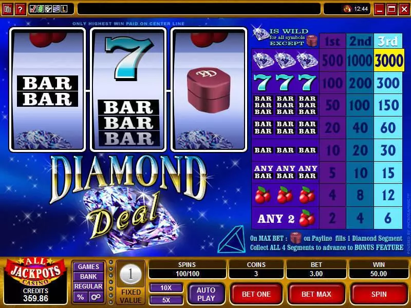 Diamond Deal slots Main Screen Reels