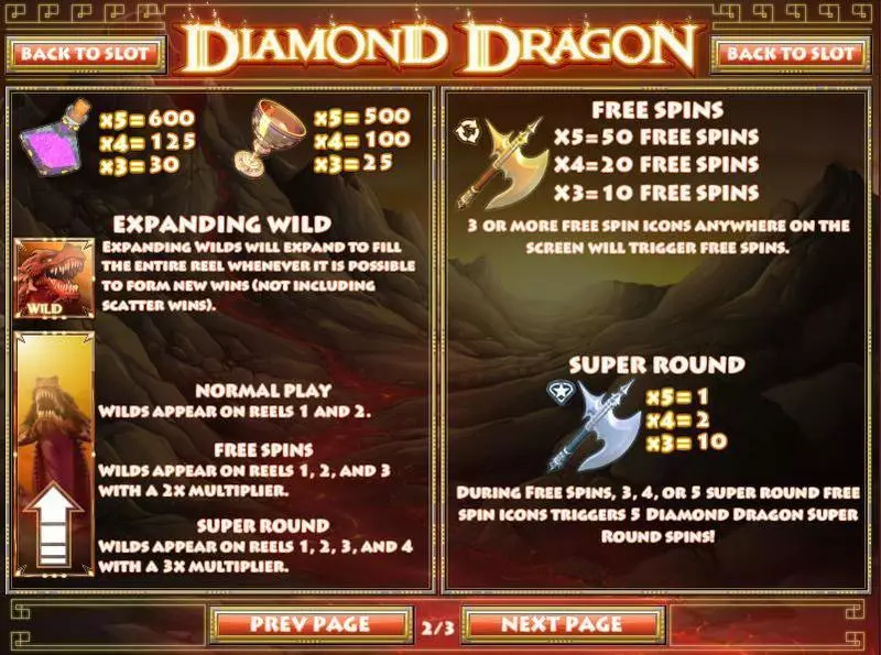 Diamond Dragon slots Info and Rules
