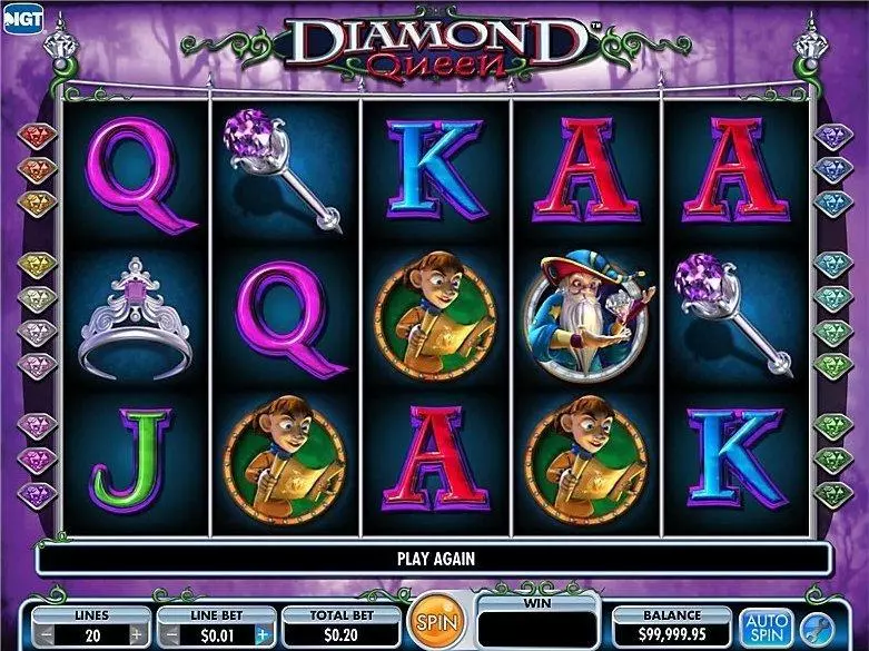 Diamond Queen slots Introduction Screen