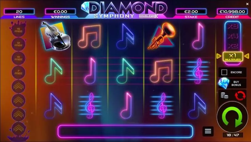 Diamond Symphony DoubleMax slots Main Screen Reels
