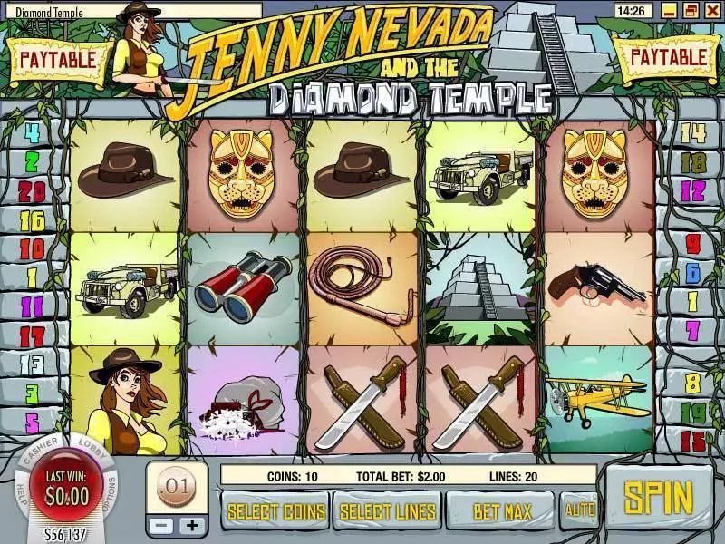 Diamond Temple slots Main Screen Reels