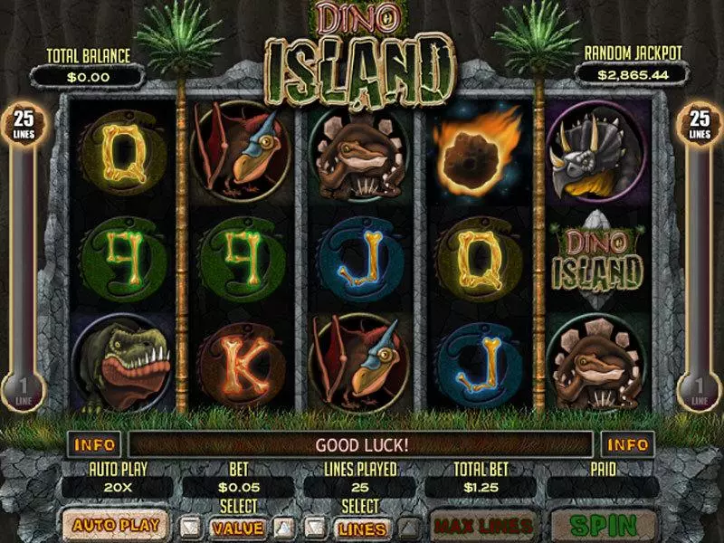 Dino Island slots Main Screen Reels