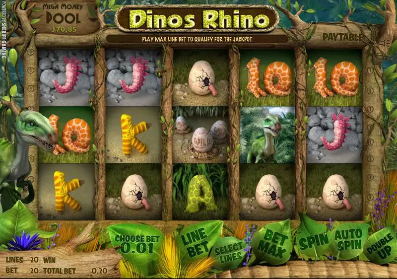 Dino's Rhino slots Main Screen Reels