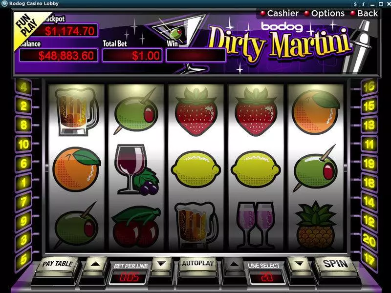 Dirty Martini slots Main Screen Reels