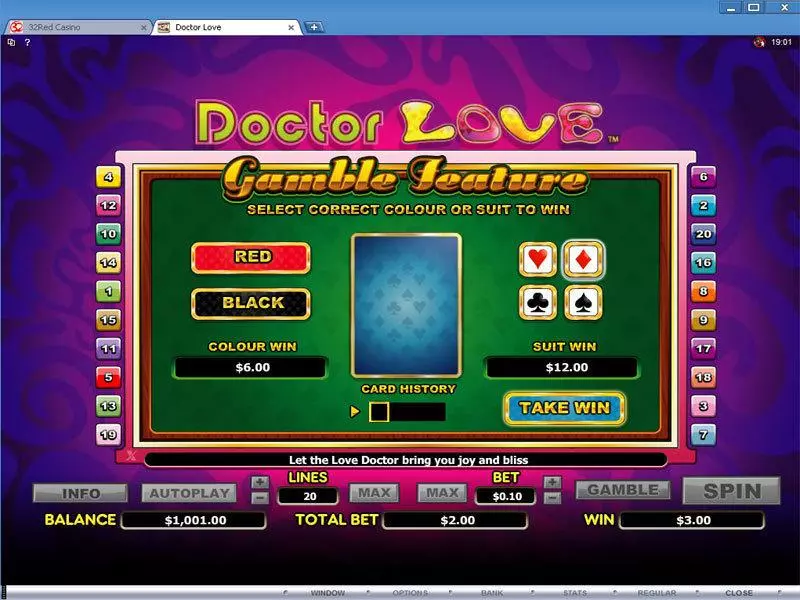 Doctor Love slots Gamble Screen