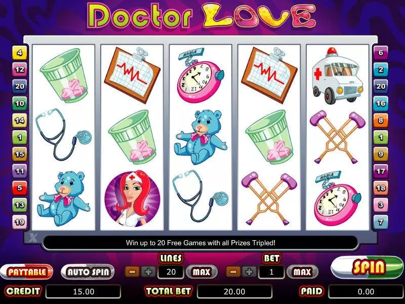 Doctor Love slots Main Screen Reels