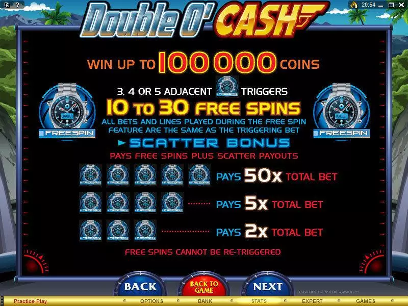Double O'Cash slots Info and Rules