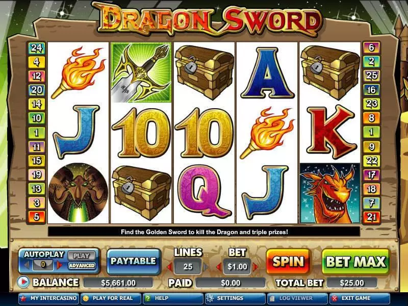 Dragon Sword slots Main Screen Reels