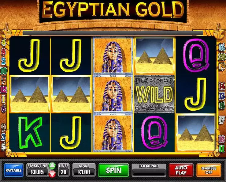 Egyptian Gold slots Main Screen Reels