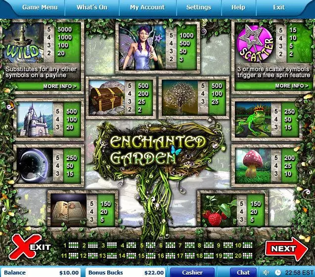Enchanted Garden slots Info and Rules
