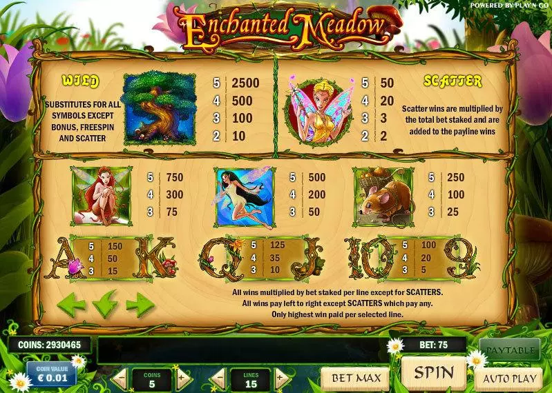 Enchanted Meadow slots Info and Rules