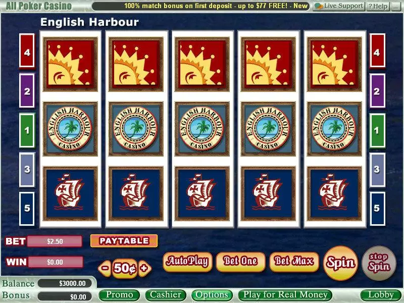 English Harbour slots Main Screen Reels