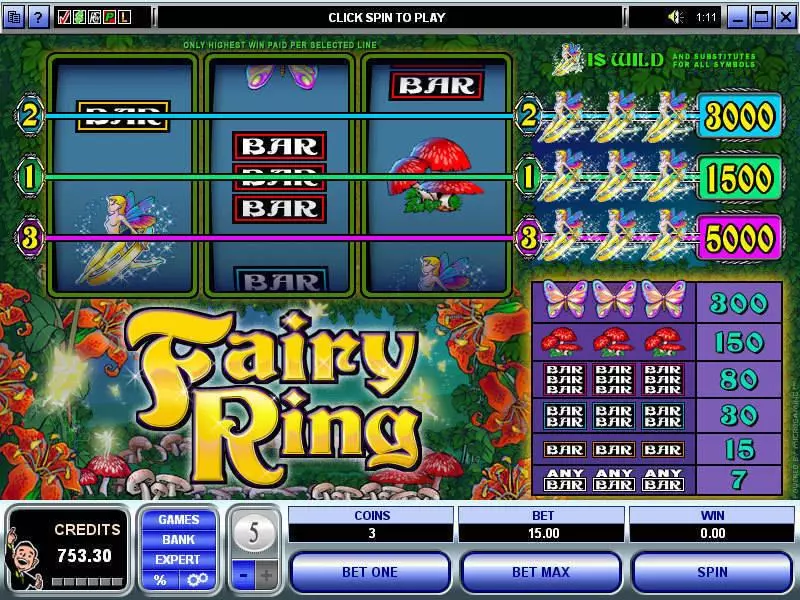 Fairy Ring slots Main Screen Reels