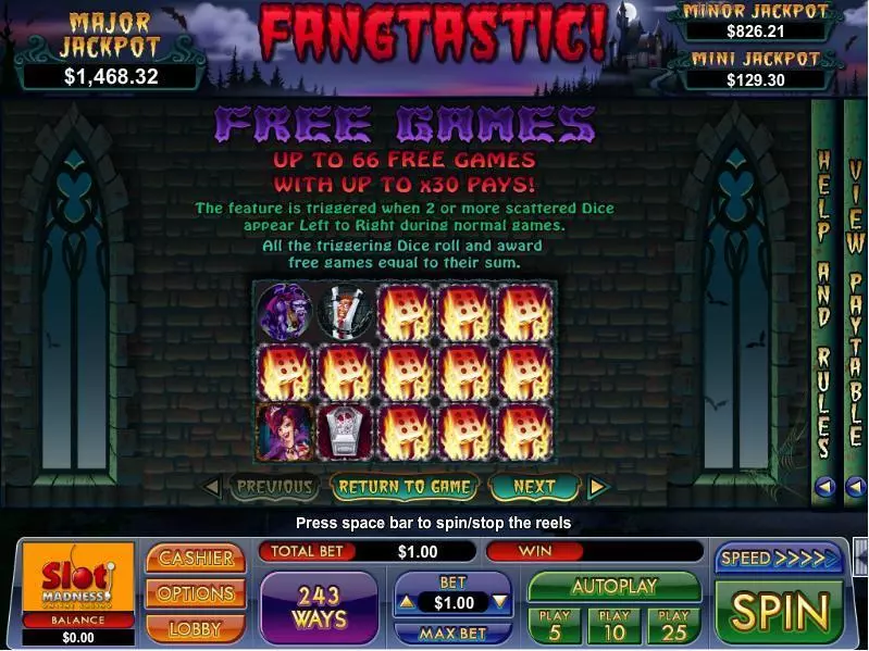 Fangtastic slots Info and Rules
