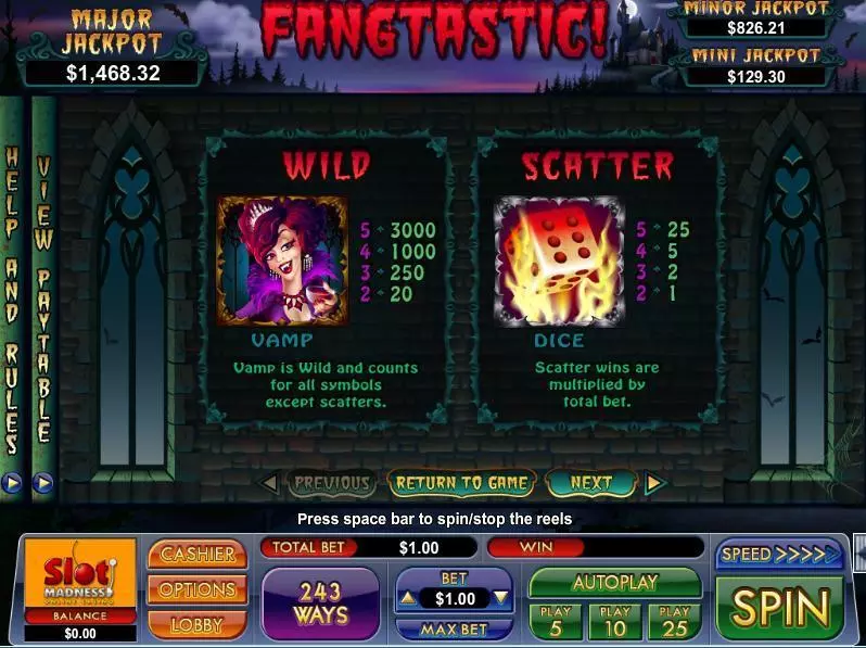 Fangtastic slots Info and Rules