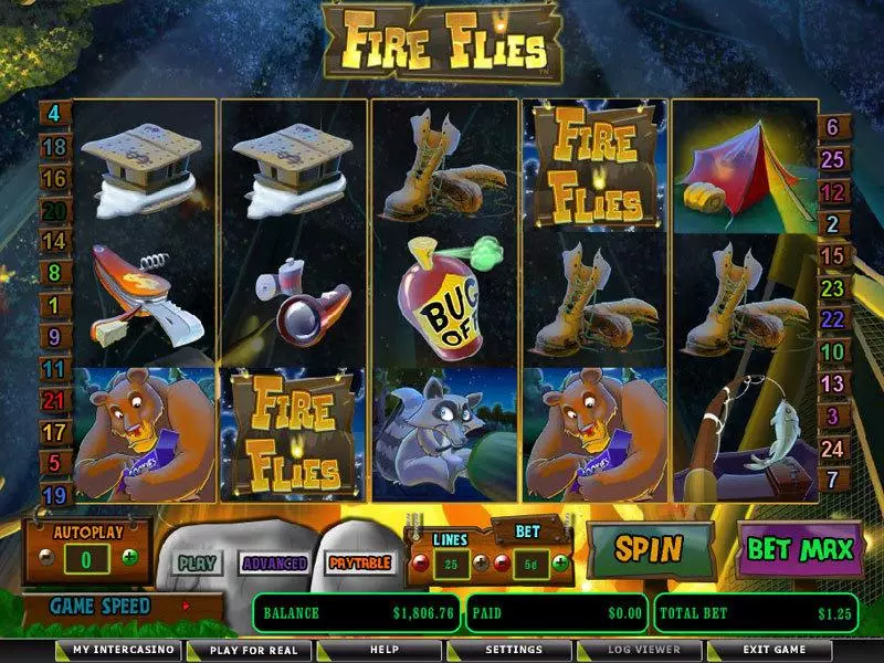 Fire Flies slots Main Screen Reels