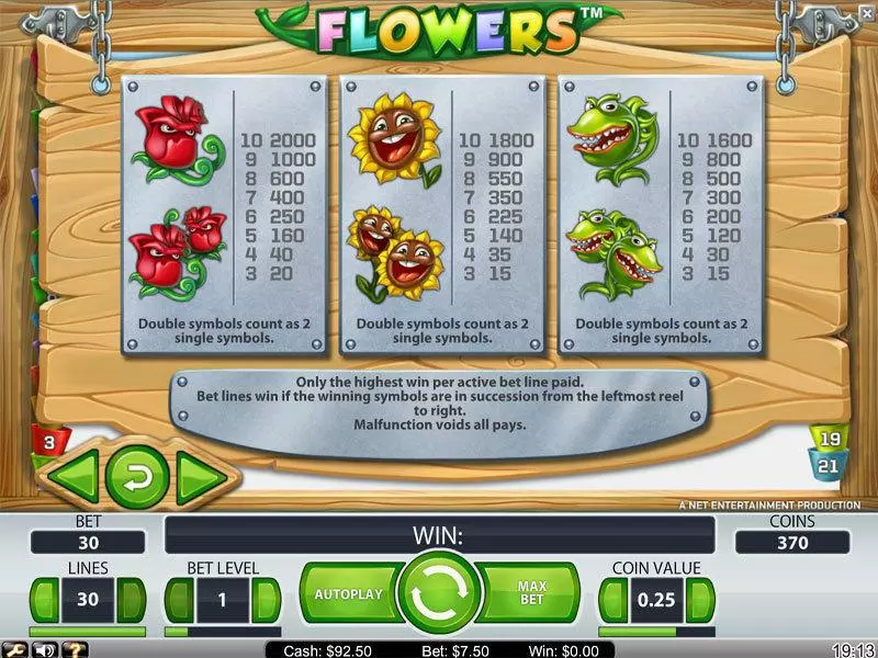 Flowers slots Info and Rules