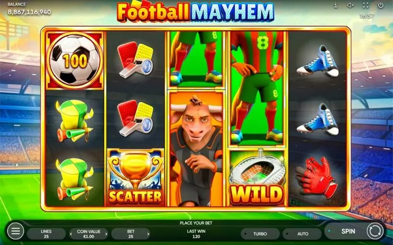 Football Mayhem slots Main Screen Reels