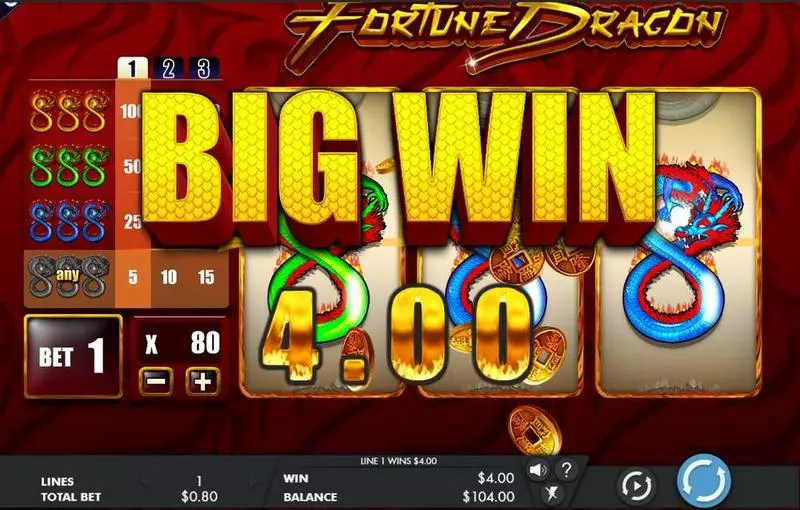 Fortune Dragon slots Winning Screenshot