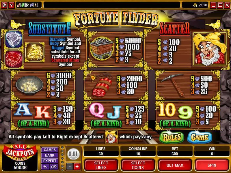 Fortune Finder slots Info and Rules